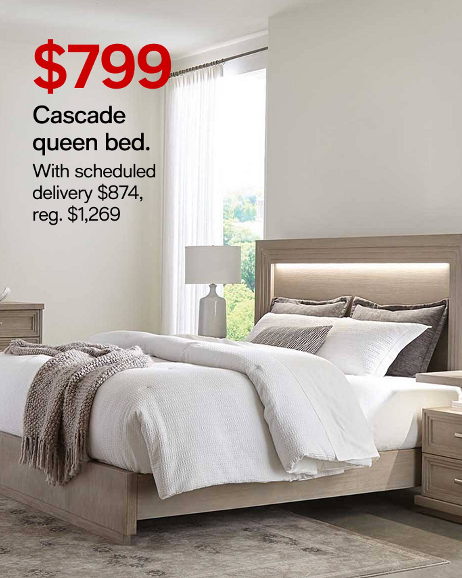 Cascade queen bed.