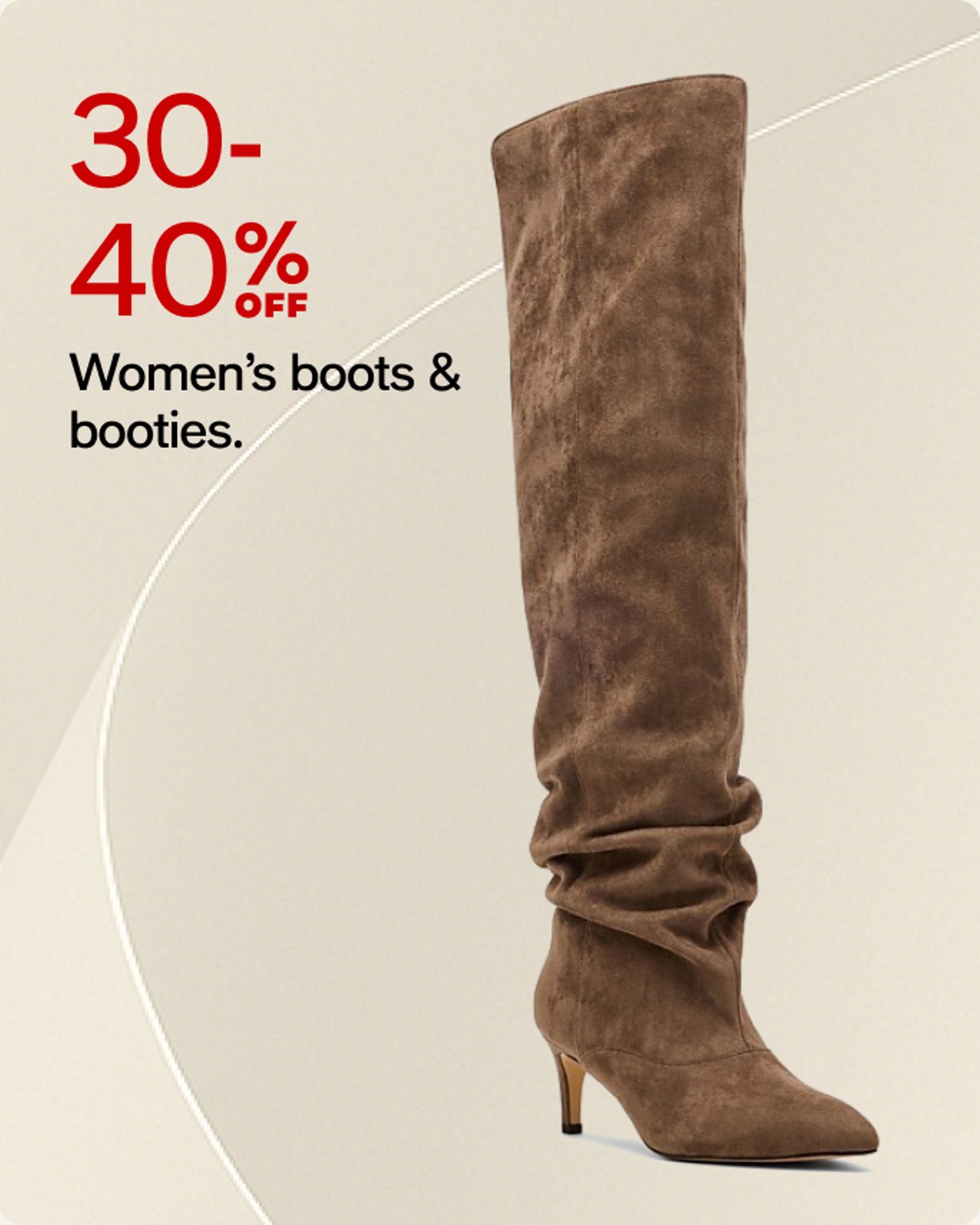 30-40% off womens boots & booties