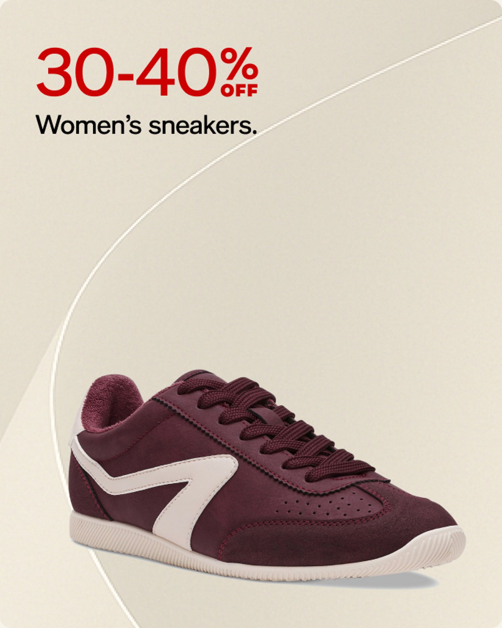 30-40% off womens sneakers