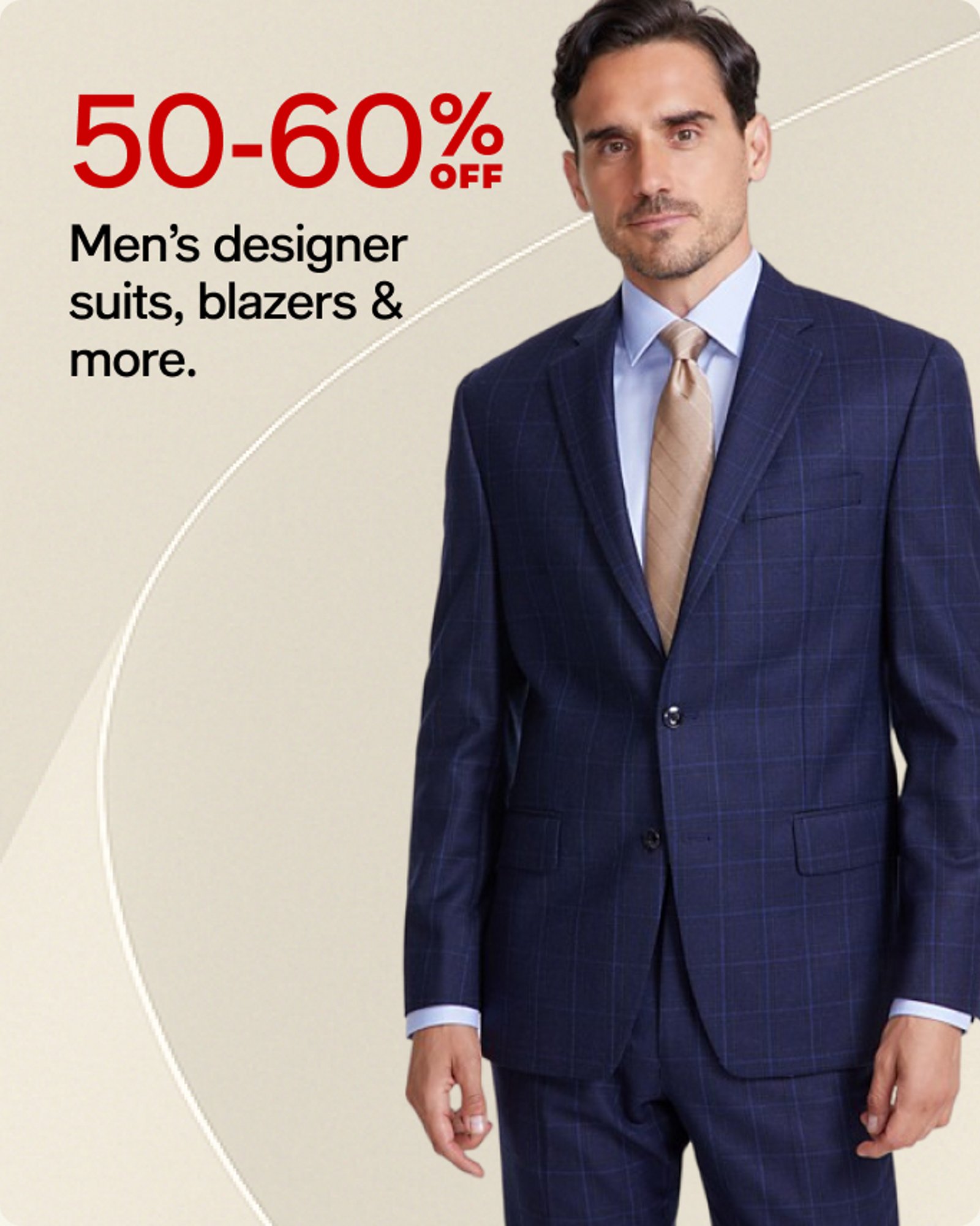 Men's designer suits, blazers & more
