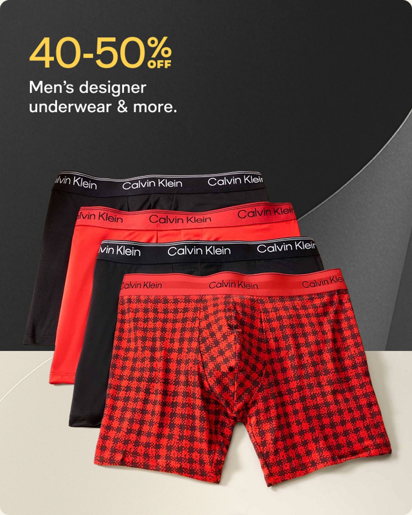 40-50% off Men's underwear & more